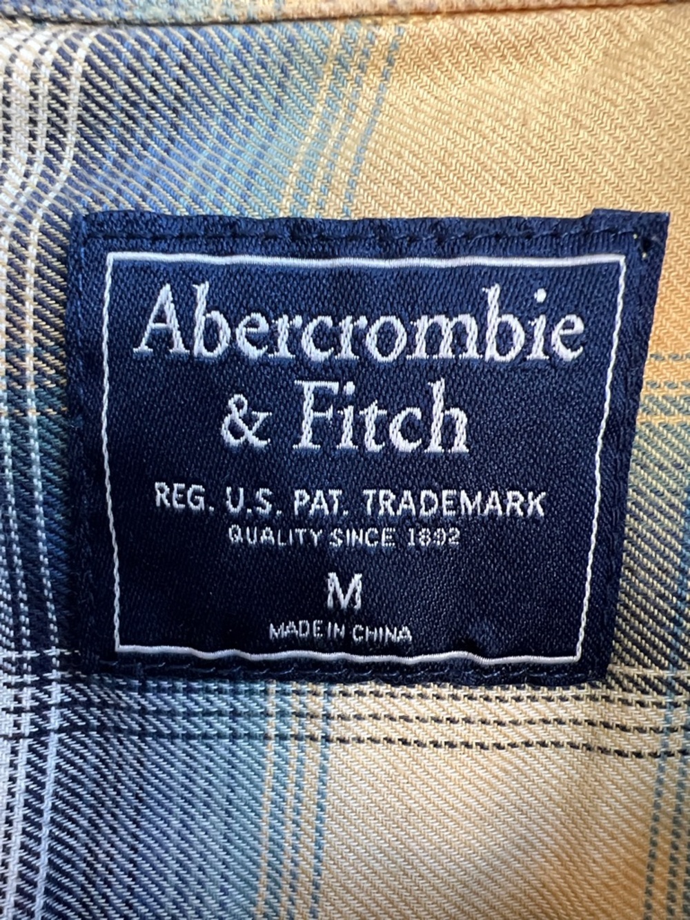 Abercrombie & Fitch Yellow and Blue Plaid Button-Down Shirt - Picture 2 of 7